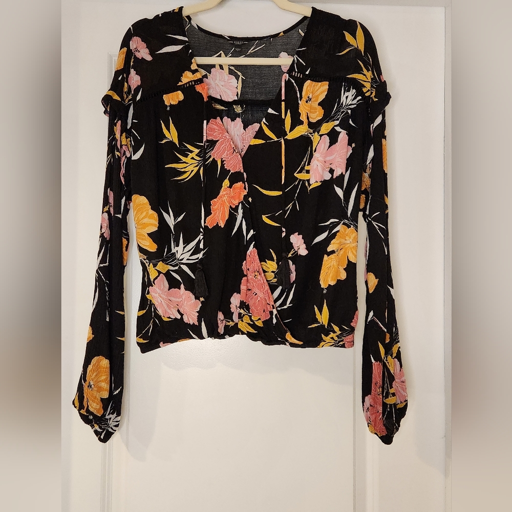 Guess Floral Print Long Sleeve Top